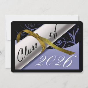 Sky Blue and Gold Graduation Announcement