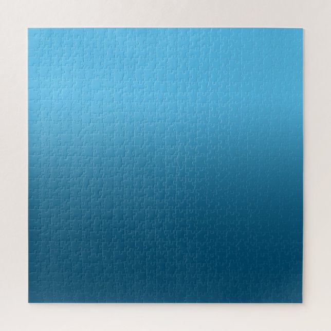 Sky Blue and Ocean Blue Ombre Jigsaw Puzzle (Vertical)