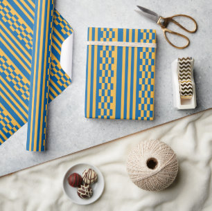 Sky Blue and Warm Yellow Elegance Wrapping Paper