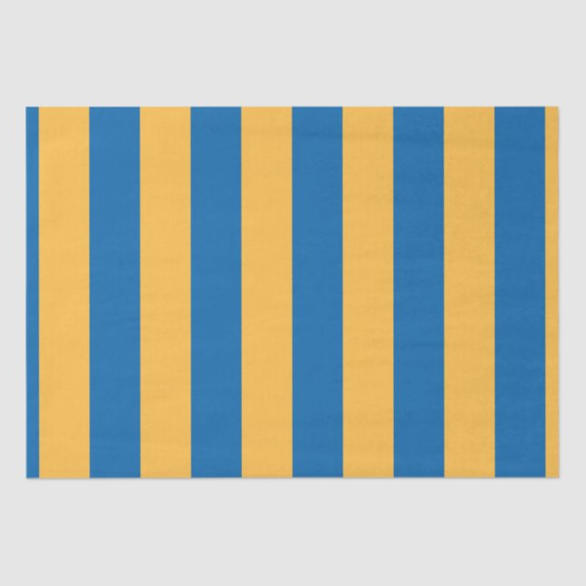 Sky Blue and Warm Yellow Stripes Tissue Paper (Front)
