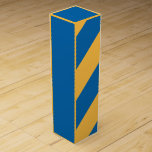 Sky Blue and Warm Yellow Stripes Wine Box<br><div class="desc">An elegant design featuring sky blue and warm yellow colours.</div>