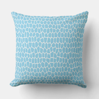 Sky Blue and White Geometric Shape Pattern Cushion