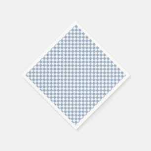 Sky Blue And White Gingham Chequered Napkin