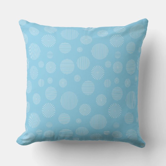 Sky Blue and White seamless Pattern Cushion (Front)