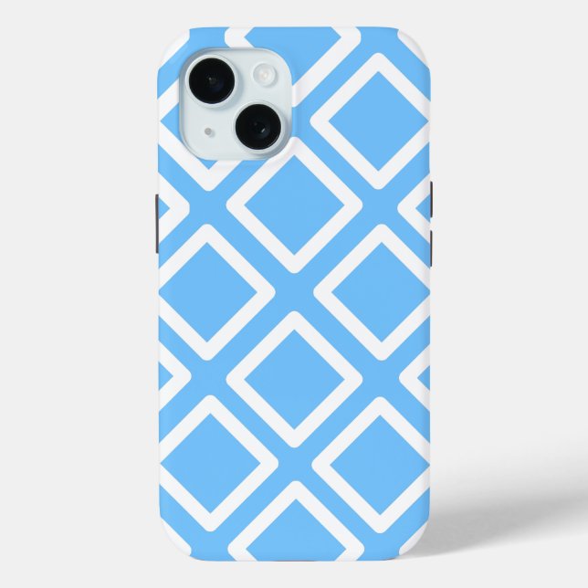 Sky Blue and White Squares Case-Mate iPhone Case (Back)
