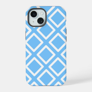 Sky Blue and White Squares iPhone 15 Case