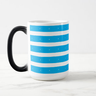 Sky Blue and white stripes Magic Mug