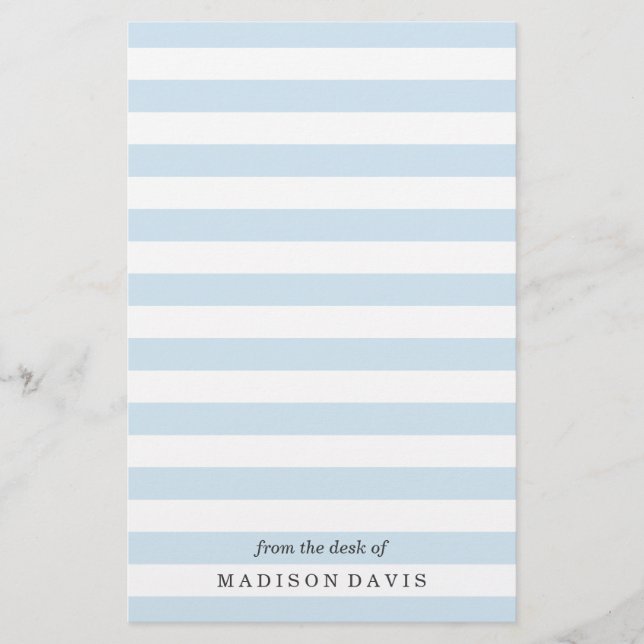 Sky Blue and White Stripes | Stationery (Front)