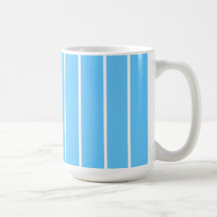 Sky Blue and White Summer Stripes Coffee Mug