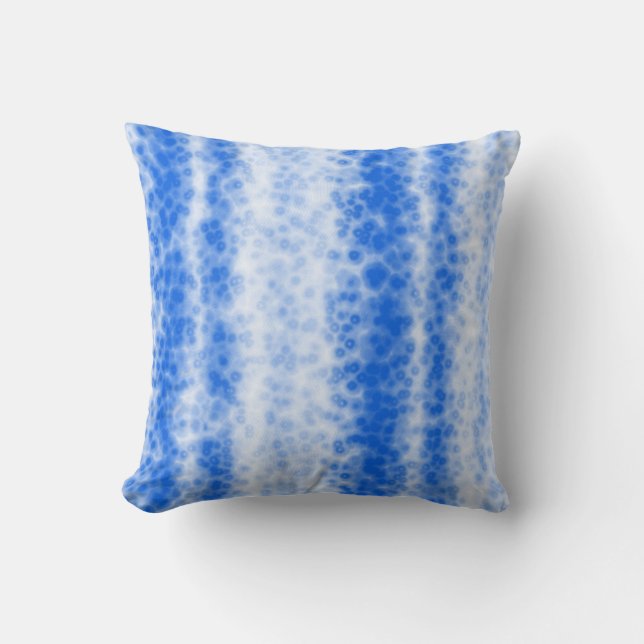 Sky Blue and White Watercolor Bubble Design Pillow (Front)