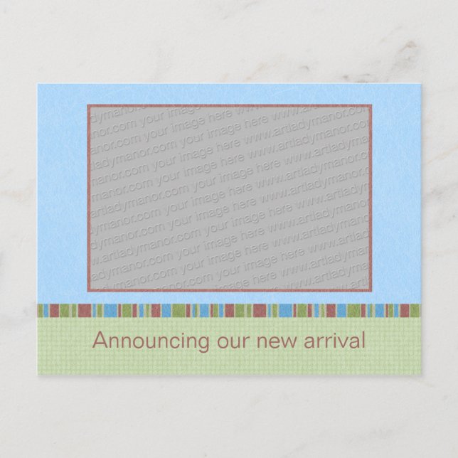 Sky Blue Announcement Postcard Template (Front)