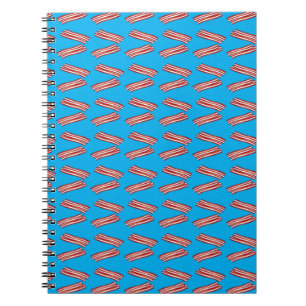 Sky blue bacon pattern notebook