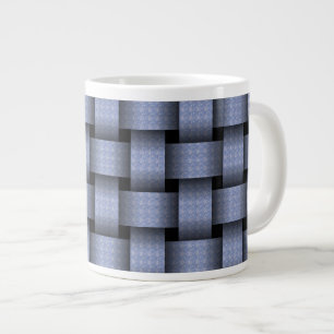 Sky Blue Basket Weave Large Coffee Mug