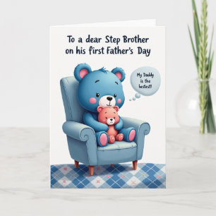 Sky Blue Bear Fathers Day Card