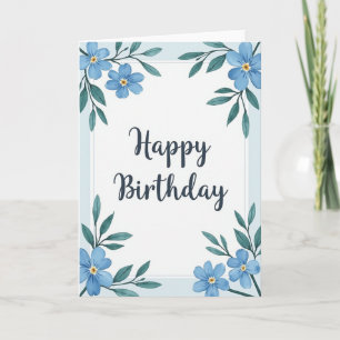 Sky Blue Birthday Wishes Card