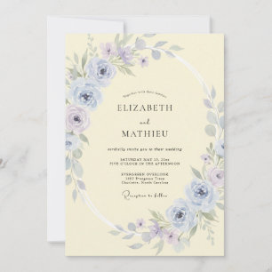 Sky Blue Blissful Spring Wedding Invitation