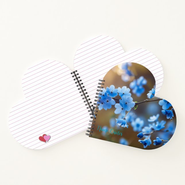 Sky-Blue Blossoms in Golden Light Notebook (Inside)