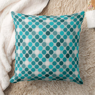 Sky blue blue simple polka dot retro cushion