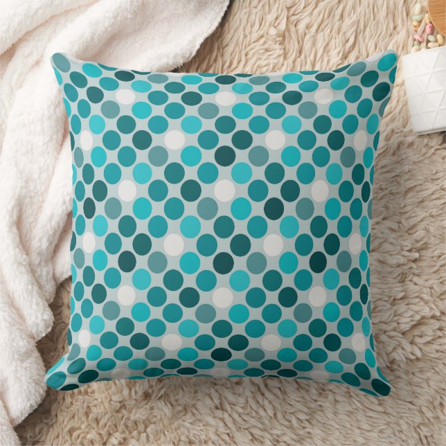 Sky blue blue simple polka dot retro cushion (Blanket)
