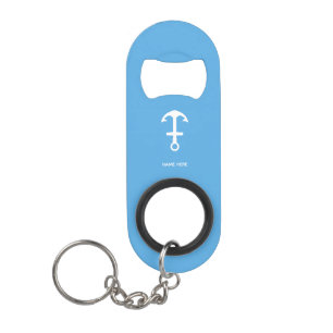 Sky Blue Bottle Opener Custom Text Bar Key Gift