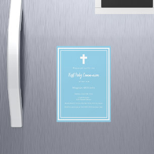 Sky blue boy First Holy Communion Magnetic Invitation