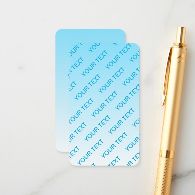 Sky Blue (changeable colour!) Ombre & Text Pattern Enclosure Card (Front/Back In Situ)