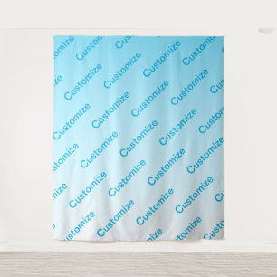 Sky Blue (changeable colour!) Ombre & Text Pattern Tapestry