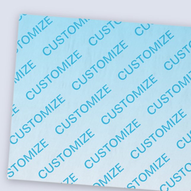 Sky Blue (changeable colour!) Ombre & Text Pattern Tissue Paper (Creator Uploaded)