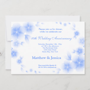 Sky Blue Cherry Blossom Anniversary Invitation