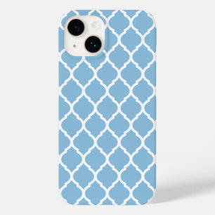 Sky Blue Chic Moroccan Lattice Pattern Case-Mate iPhone 14 Case