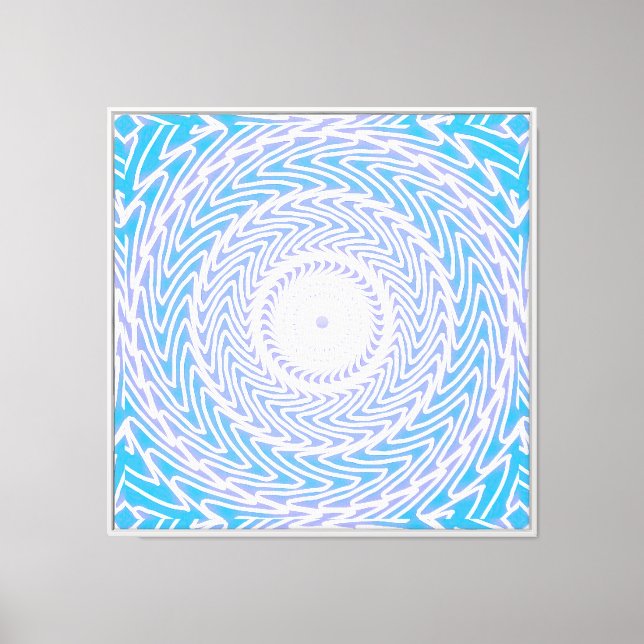 Sky blue circles pattern canvas print (Front)
