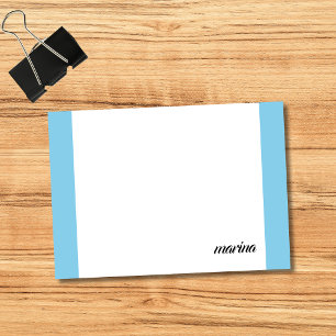 Sky Blue Clean Professional Simple Name  Post-it Notes