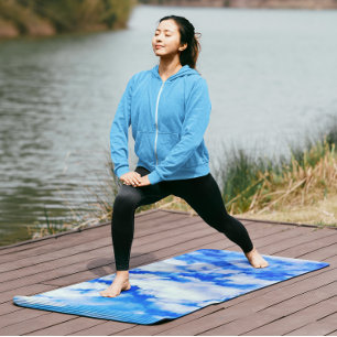 Sky Blue Clouds Yoga Mat