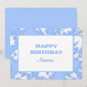 Sky Blue Color Me Daisies Birthday Card