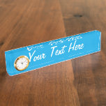 Sky Blue Colour Background Decor Nameplate<br><div class="desc">This custom product is available in a cyan blue accent colour decor for yourself or as a gift sure to make an impression in all occasions. Click on the "Customise it!" button or link you find on this product page to reveal a set of user friendly designing tools to customise...</div>