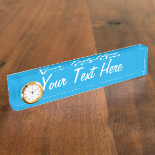 Sky Blue Colour Background Decor Nameplate