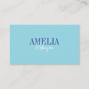 Sky Blue Contrast Stylish Business Card