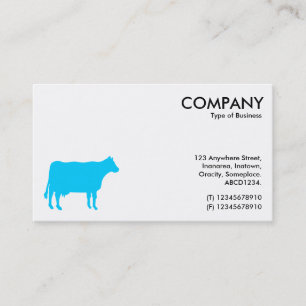 Sky Blue Cow Symbol - White Business Card