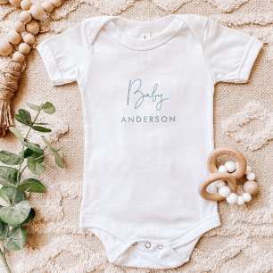 Sky Blue Custom Baby Name Bodysuit