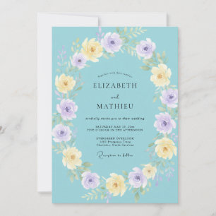 Sky Blue Dainty Spring Wedding Invitation