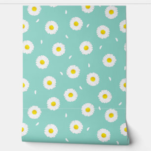 SKY BLUE DAISIES SEAMLESS WALLPAPER