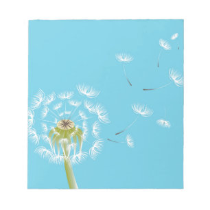 Sky Blue dandelion floral nature Notepad