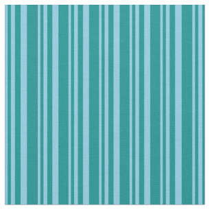Sky Blue & Dark Cyan Coloured Stripes Fabric