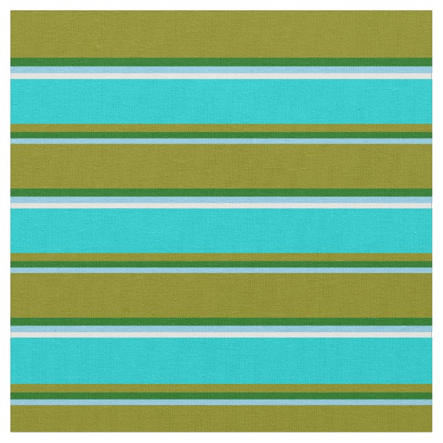 Sky Blue, Dark Green, Green, Dark Turquoise, White Fabric (Close Up)