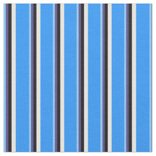 Sky Blue, Dark Slate Blue, Black, White & Blue Fabric