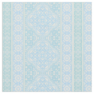 Sky Blue Decorative Boho Tile Pattern Fabric