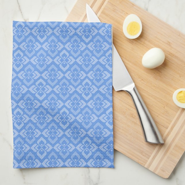 Sky blue diamond pattern  tea towel (Quarter Fold)