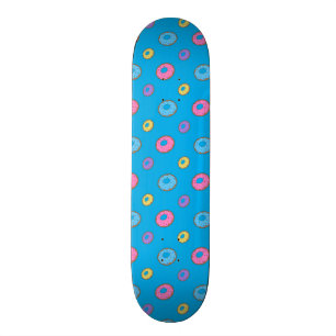 Sky blue doughnut pattern skateboard