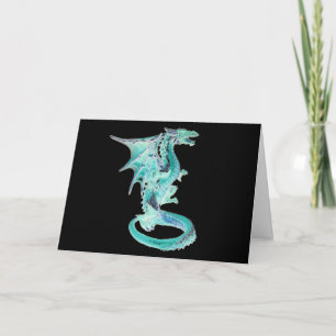Sky Blue Dragon Greeting Card Add Own Text