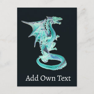 Sky Blue Dragon Holiday Postcard